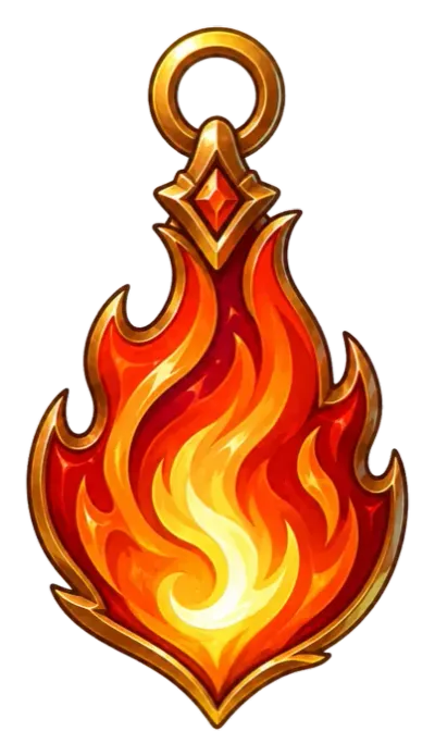 A fire trinket reward from the Sketchbook