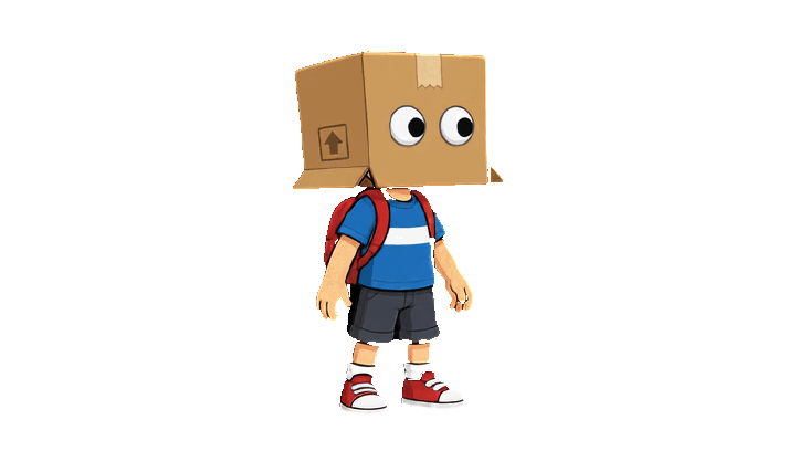 Box Kid character skin running