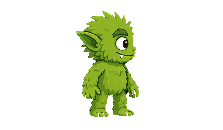 Green Forestling character skin running