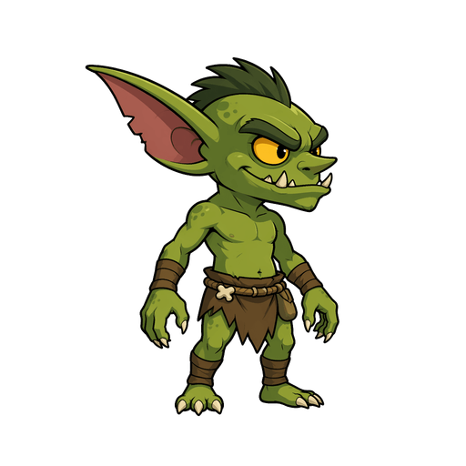 The Gremlin character with green skin and a confident grin