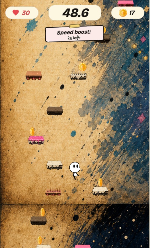 Online multiplayer race with an Inklet climbing platforms while fleeing the rising ink